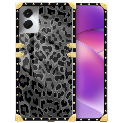 TAMEFOX Compatible with Moto G Power 2024 Case,Grey Leopard Print Case with Luxury Elegant Design for Women Shockproof Protective Cover for Motorola Moto G Power 2024 5G