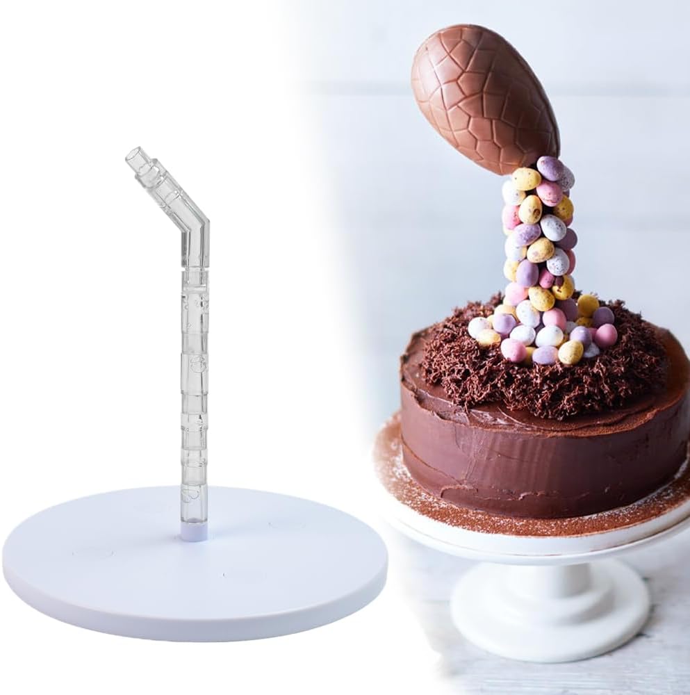KITERI Anti Gravity Cake Stand, Pouring Cake Kit Cake Support Structure Frame White Plastic Cake Stand Reusable Hanging Decorative Cake Stand for Unique Cakes Birthday Wedding Baby Shower Party