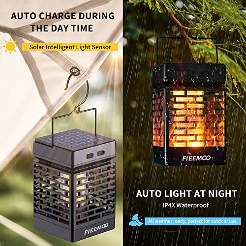 Mosquito Zapper Outdoor Solar Bug Zapper Outdoor Garden Flame Mosquito Zapper 3 In 1 Waterproof Flying Insect Killer Lamp Hang Or Stake In The Ground & Auto On/Off Pathway Decoration Lights #TOP2