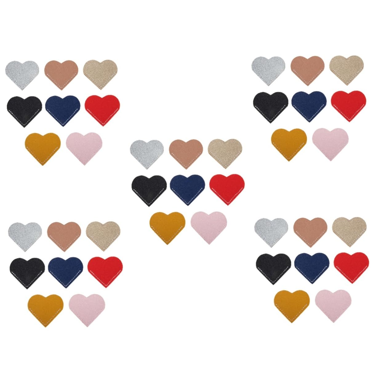 LALAFINA 40pezzi Heart-shaped Decorative Book Corner Covers Leather Cute Page Markers for Teachers and Students