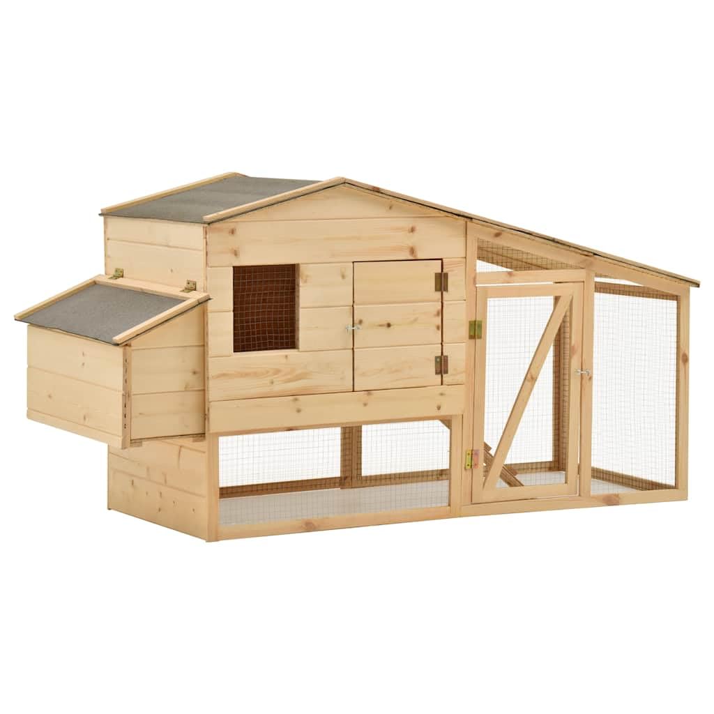 Jaula para gallinas, madera maciza de pino, 178 x 67 x 92 cm, jaula para gallinas, conejos, gansos, palomas y codornices