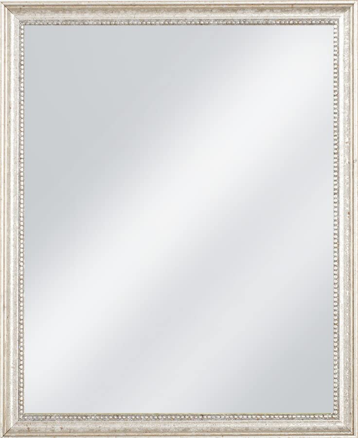 Frame Company Beatrice Silver Ornate Wooden Mirror 14x11 inch, 35L x 28W cm