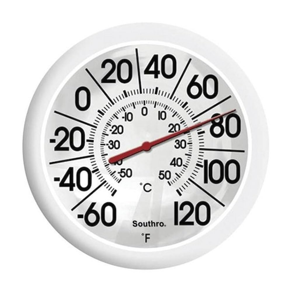 8 in. Plastic Dial Thermometer; White, Mfr: 6669527-A