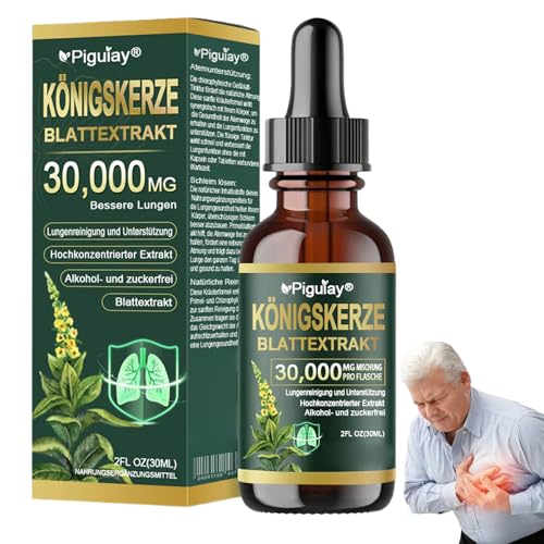 Piguiay Bio Lungenreinigungs Tropfen, königskerze Blattextrakt 30000 MG, Aus Königskerzenblatt Extrakt, Schnelle Absorption,für Jeden Geeignet (1)