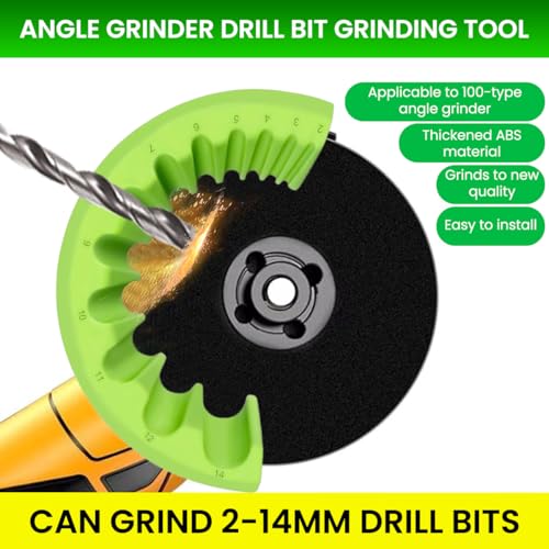 Image of Serplex Drill Bit Sharpener for Angle Grinders Drill Bit Sharpening Tool | Precision Grinding Attachment for Angle Grinders, Multi-specification Drill Bit Grinding Sharpening Jig, Multi Size Fit