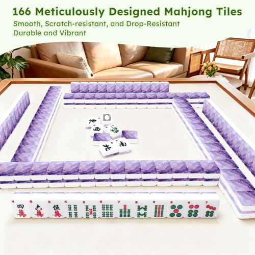 Set de Mahjong Americano con Fichas Acrílicas y Bolsa miniatura 7