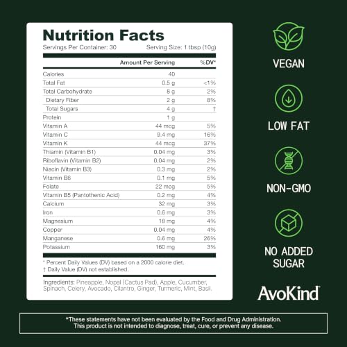 AvoKind Green Smoothie Mix, Freeze-Dried Whole Food Greens Powder - image 8
