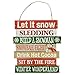 Christmas Decor Sign - Winter Hanging Wood Signs - Let it Snow/Jingle Bells - Set of 2
