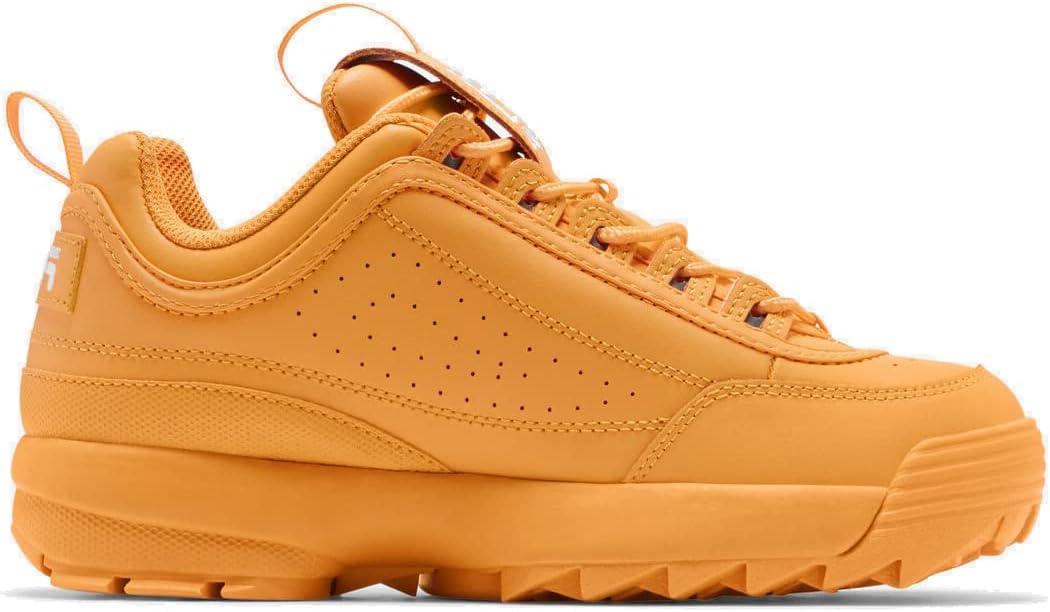 Fila Women's Disruptor II Premium Comfortable Sneakers, Pglo, 8 5 Marigold/White/Marigold