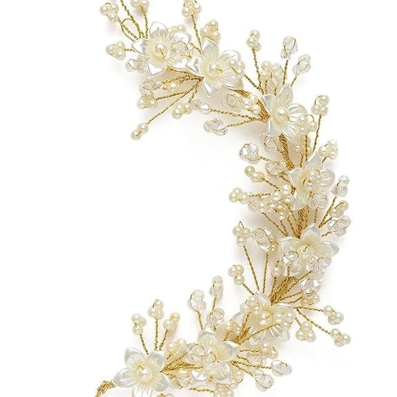 SIA VENDORS Hair Flare Accessories For Women & Girls Stylish for Wedding Artificial Flowers & Pearl Style Juda Bun Floral Bridal Hairstyle Decoration Bride Clips-image-17