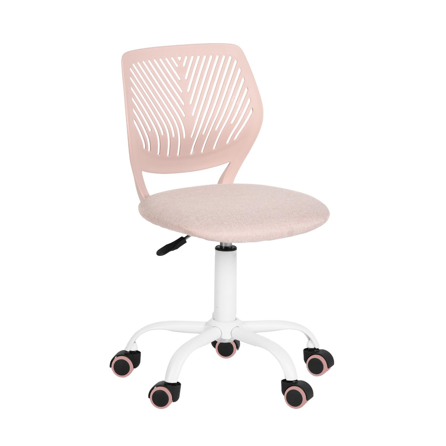Homy Casa Ergonomic Office Desk Chair for Students Teen - Colorful Upholstery Task Chairs Breathable Back, Adjustable Tilt for Study Room Dormitory Computer, Soft Pink Fabric image 3