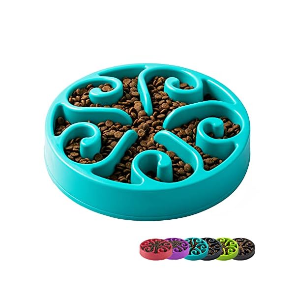 IMHAPO Slow Feeder Dog Bowl, Large 1600ml Pet Slow Down Feeding Dishes, Maze Interactive Dog Puzzle, Dog Feeder Bloat Stop Slo Bowl, Non Toxic & Anti Choking, Blue, Large IMHAPO Slow Feeder Dog Bowl, Large 1600ml Pet Slow Down Feeding Dishes, Maze Interactive Dog Puzzle, Dog Feeder Bloat Stop Slo Bowl, Non Toxic & Anti Choking, Blue, Large