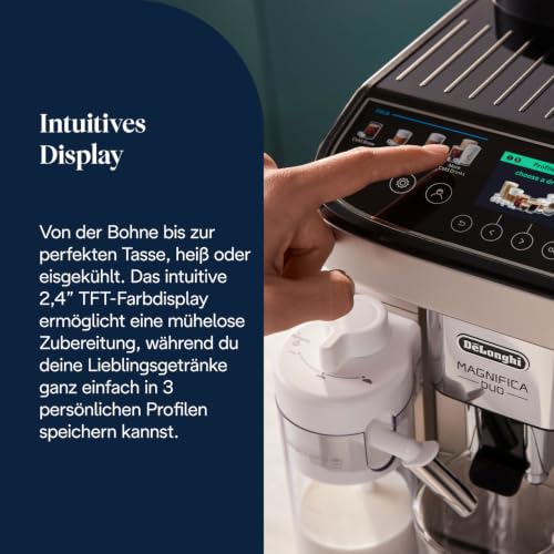 De'Longhi Magnifica Duo – Kaffeevollautomat 20 Getränke Silber – Ansicht 3
