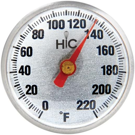 HIC Kitchen Roasting Instant-Read Meat Thermometer, Stainless Steel, Shatterproof Face, Protective Cover with Temperature Chart