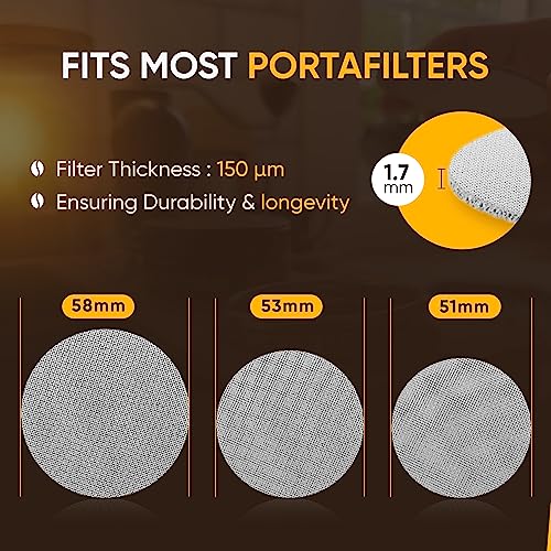 Espresso Puck Screen For Espresso Machines - Durable Contact Portafilter Screens - Perfect Coffee Extraction And Flavor While Reducing Waste - Reusable Filter - Compatible With Breville, Delonghi #TOP4