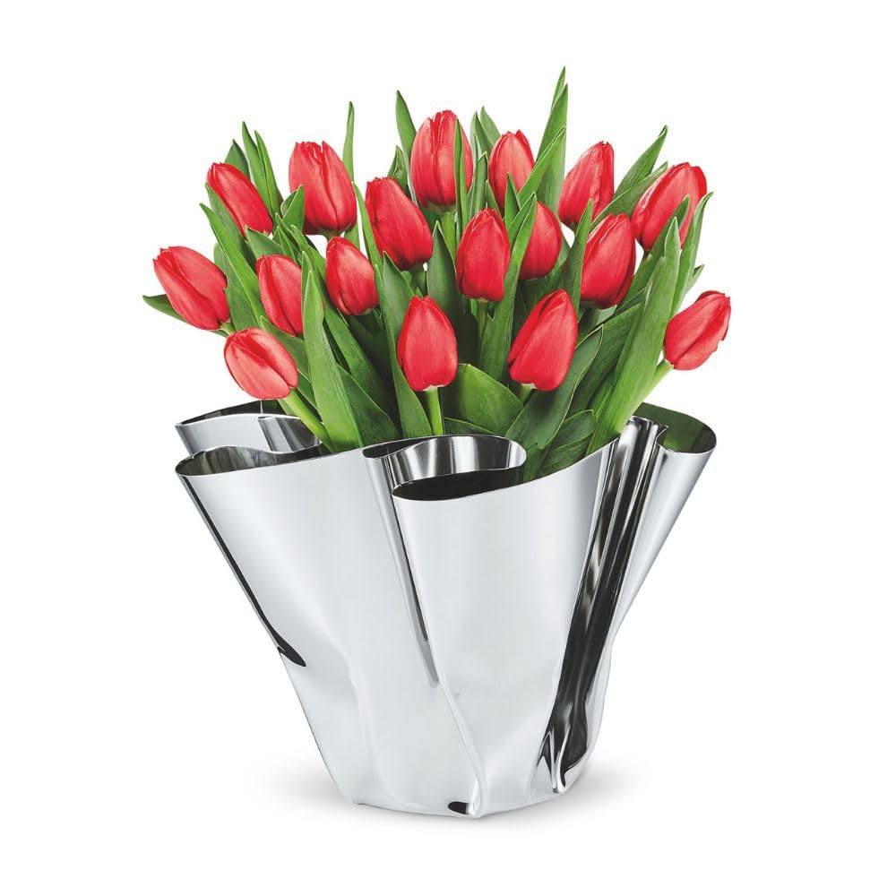 PHILIPPI - Margeaux Vase - Edelstahlvase von Hand gefaltet - ideal für Tulpen, Rosen, Dekoobjekt