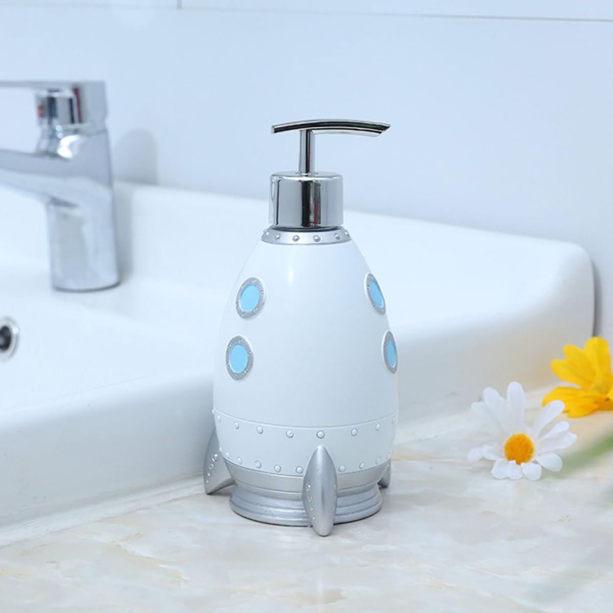 Dispensador de Jabón Recargable 400ml en Forma de Cohete