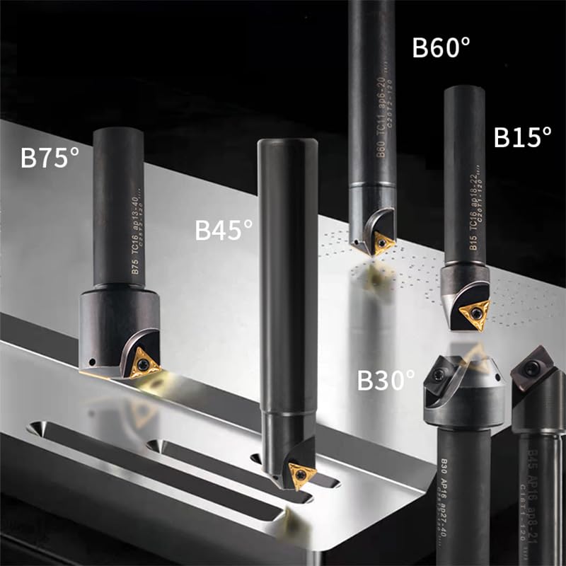 1 pieza 15 30 45 60 75 Portaherramientas de biselado TCMT11 16T3 Herramientas de biselado de fresa de extremo Fresa de avellanado Bordes de desbarbado Ranura en V CNC(30TC16 C16T1 AP12-24)