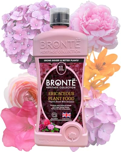 Bronte Ericaceous Plant Food - 1L Bottle of Concentrated Organic Seaweed-Enriched Azalea Camellia & Rhododendron Fertiliser. Pet-Friendly UK Made Boosts Flowering & Growth in Acid-Loving Plants