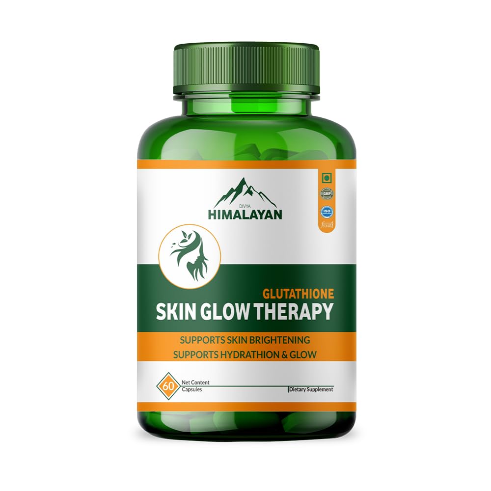Divya Himalayan Skin Glow Therapy Glutathione- 1000mg Capsules Supplement With Vitamin C, Vitamin E, Biotin & Grape Seed Extract for Natural Glowing Skin |Whitening| for Men Women - (60 Capsule) (B0B6PPFL3V) Amazon Price History, Amazon Price Tracker