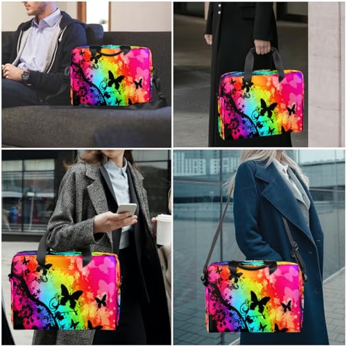 Maletín para Laptop Unisex 15.6-16 Pulgadas Mariposas Multicolor miniatura 2