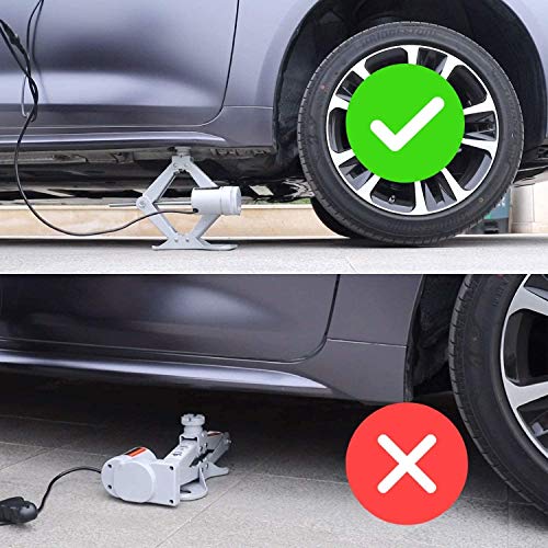 Trihelper Electric Car Jack Kit - 12V Trailer Floor Jack Stands Set 3 Ton Vehicle Scissor Car Lift For Tire Change And Road Emergency With Impact Wrench #TOP1