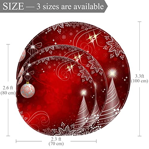 Tapis ronds antidérapants Joyeux Noël doux pour sol glissant 100cm - 4
