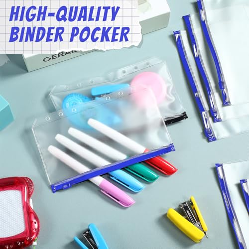 Bolsas transparentes impermeables A5 de 6 anillos con cremallera protectora 7