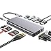 Produktbild USB C Hub, Dual Display, 13-Port, 4K HDMI Ausgang, VGA, RJ45 LAN, Typ C Ladefunktion, TF/SD Kartenleser, 5 USB Ports, Dex Dock, für Galaxy S8 / S9, Huawei P20 / Mate 20 und MacBook, ChromeBook