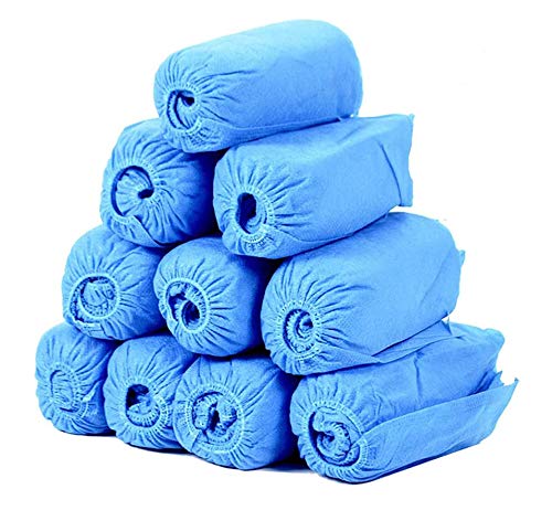 100 unidades (50pares) fundas de zapatos desechables， fundas desechables para zapatos y botas para el hogar en interiores y actividades al aire...