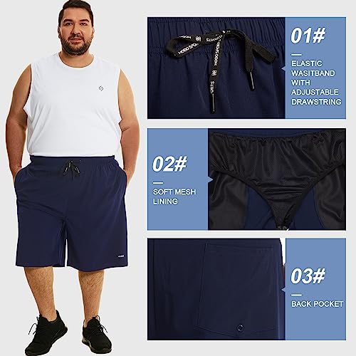 HOdo Mens Big and Tall Swim Trunks 11 inch with Mesh Liner Bathing Suits Swim Shorts for Men Plus Size 2X-6X4