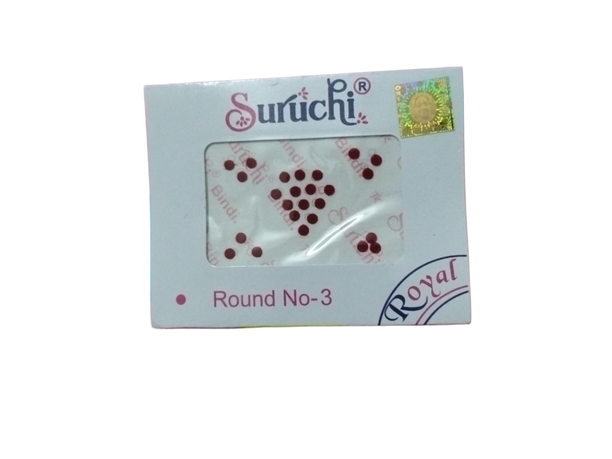 OM enterprises Suruchi Royal Round No-3 Bindi, maroon Color, Traditional Indian bindi pack of 12-image-13