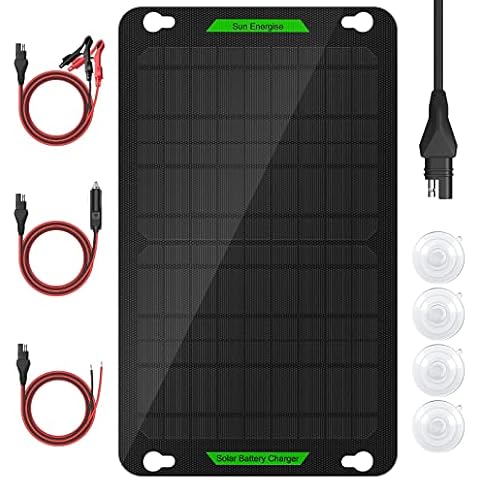 10W 12V Solar Car Battery Charger Pro, Portable Solar Panel Trickle Charger & Maintainer Built-in MPPT Charge Controller + 3-Stages Charging for Automotive Motorcycle RV Boat Trailer Snowmobile Cover
