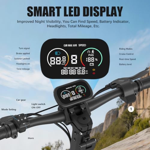 Image of Electric Scooter for Adults, 1200W Motor, 48V 18.2Ah Long Range, J2 MAX