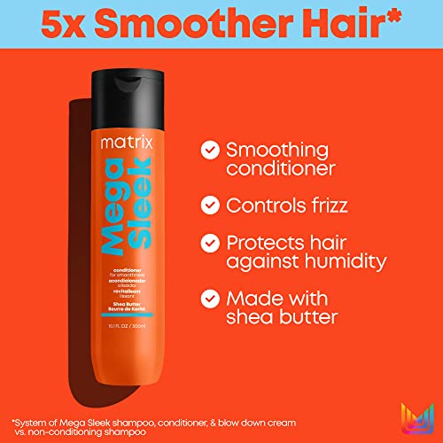Matrix Mega Sleek Shampoo And Conditioner Set | Controls Frizz Leaving Hair Smooth & Shiny | Nourishes With Shea Butter | For Dry, Damaged Hair | Packaging May Vary | 33.8 Fl. Oz. #TOP4