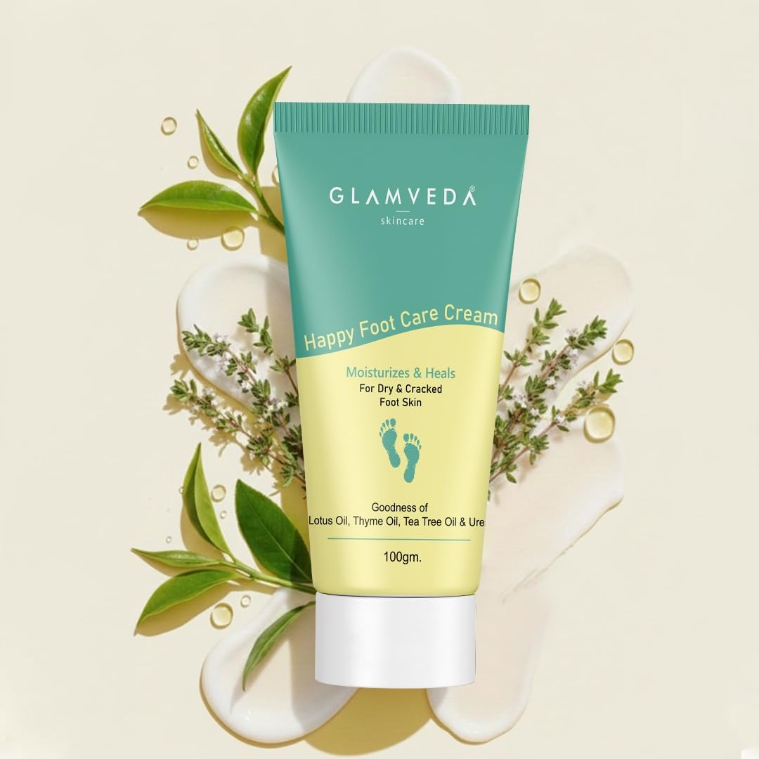 glamveda happy foot care crack cream for moisturizes | suitable for dry & cracked foot skin,100gm
