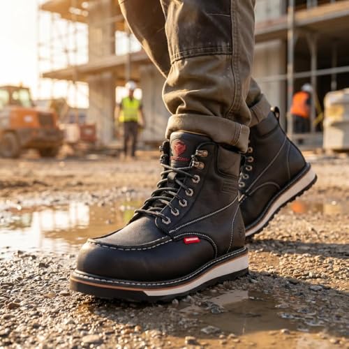 Image of SUREWAY Men's Heavy Duty Wedge Moc Toe Work Boots Soft /Composite /Steel Toe