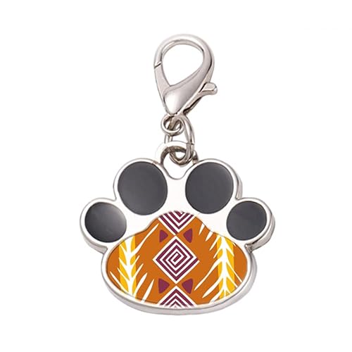 DIYthinker?Brown Line Mexico Totems Ancient Civilization Pet Tag Keychain Dog Cat ID