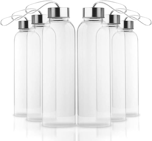 Vasos para beber con tapas de bambú y pajitas de vidrio, tazas de vidrio de 16 onzas para té de soda hielo, café helado