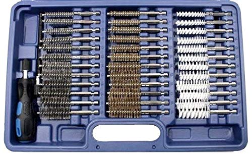 SET SPAZZOLE SCOVOLINI ASSORTITI IN METALLO E SETOLE CON MANICO E PROLUNGA 38 PZ