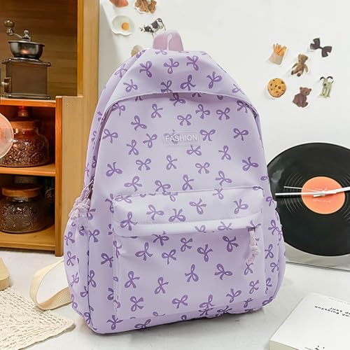 Sacs de livres d'ordinateur portable léger violet avec imprimé arche tendance