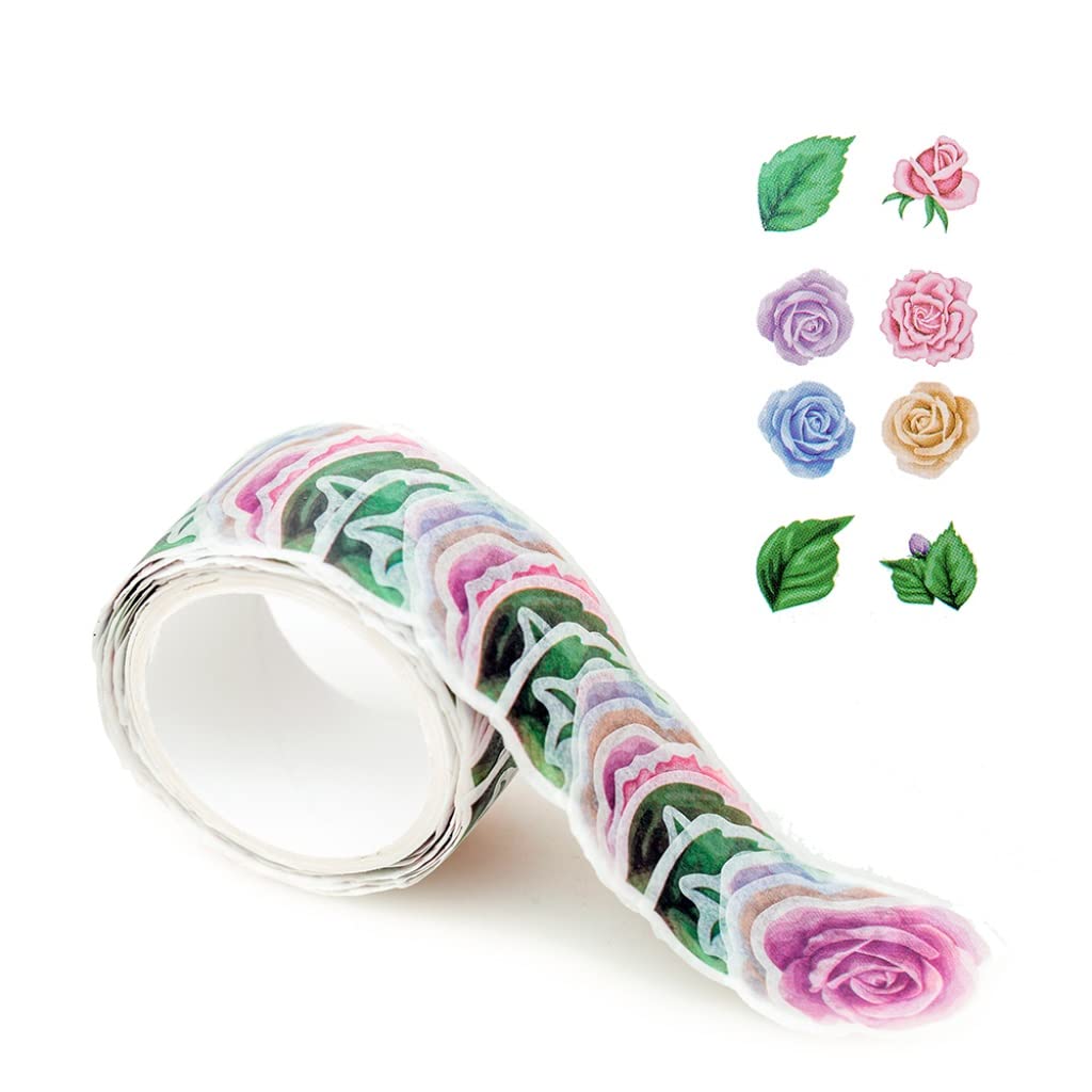 Creative Flower Petal Washi Tape, Masking Stickers S,Journal, Scrapbooking Bottle