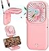 Ventilateur USB Mini Ventilateur Ventilateur à Main Silencieux Suspension, USB Rechargeable avec 3 Vitesses, Fan Pliable et Portable pour Maison, Bureau et Voyage (Rose)