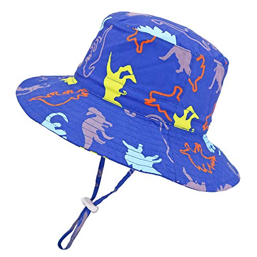 Toddler Baby Boy Bucket Sun Hat Adjustable for Growth-Kid Girl UPF 50 Protection Summer Breathable Cap with Chin Strap