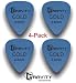 Gravity Gold Series Guitar Picks - Perfect For Beginners & Professionals | Pack of 4