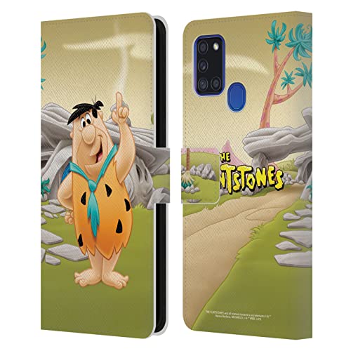Étui Portefeuille Samsung A21s Les Pierrafeu en Cuir Fred Flintstone