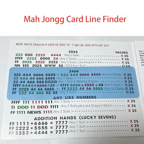 Guía de líneas para cartas Mahjong, 4 piezas, azul miniatura 2