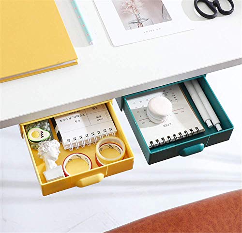 Self-Adhesive Desk Pencil Drawer Organizer,2 Pack Large Capacity Pop-Up Student Storage Hidden Desktop Drawer Tray, Drawer Pen Box Pencil Case ,Storage Case,Great for Office School Home Desk (2-Pack)