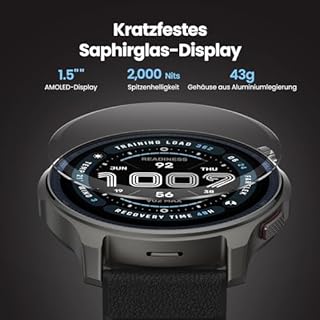 Amazfit Balance 2 Smartwatch 47mm 1.5'' AMOLED Sapphire Glass, Offline-Karten, Dualband-GPS, 21 Tage Akkulaufzeit, 170+ Sportmodi, HYROX & Golfmodus, Herzfrequenz & Schlaftracking für Android & iPhone