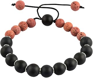Lava Stones Strand Bracelet, Men's BRACELET - Brown, Black